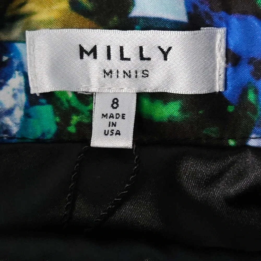Milly Minis‎ Girls 8 Jewel Print Pleated Skirt Multicolor Made in USA Party